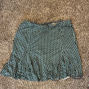 Ann Taylor Teal and Black Mini Skirt